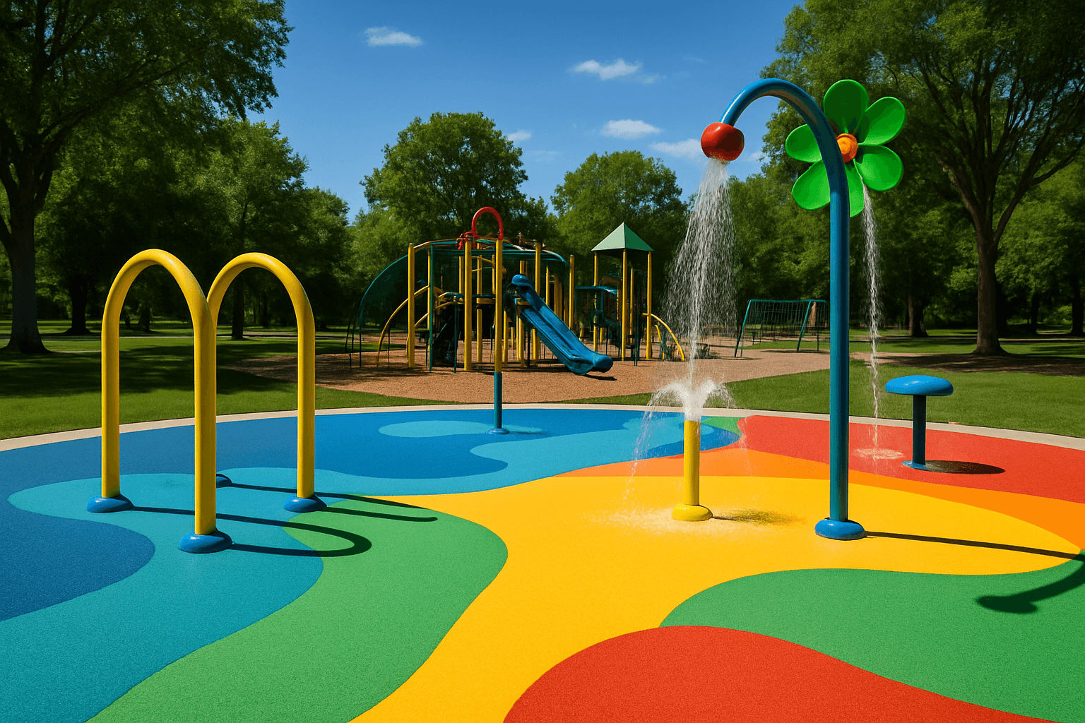 Playground Surfacing for Splash Pads and Water Play Areas